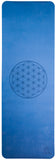 6 mm Non-Toxic Yoga Mat with two layers - flower of life (blue)