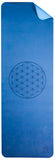 6 mm Non-Toxic Yoga Mat with two layers - flower of life (blue)