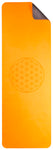 6 mm Non-Toxic Yoga Mat with two layers - flower of life (orange)