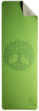 6 mm Non-Toxic Yoga Mat with two layers - tree of life (Green)