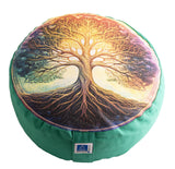 "Tree of Life" Round Large Meditation cushion green