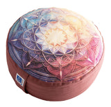 "Mandala" Round Large Meditation cushion wine colour