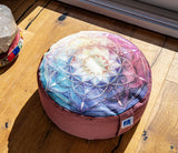"Mandala" Round Large Meditation cushion wine colour
