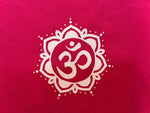 Women's Standard Cotton Slim Fit Fushia Pink Yoga T-shirt - OM Mandala