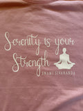 T-shirt de yoga coupe slim en coton standard femme rose clair - La sérénité est votre force