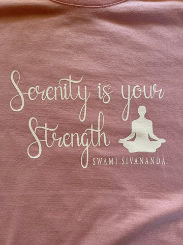 Women's Standard Cotton Slim Fit Light Pink Yoga T-shirt - Serenity is your strength
