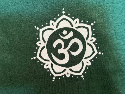 Women's Standard Cotton Slim Fit Forest Green Yoga T-shirt - OM Mandala