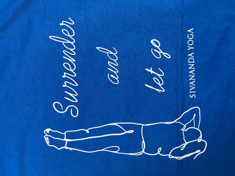 Unisex Standard Cotton Royal Blue Yoga T-shirt - Surrender and Let Go