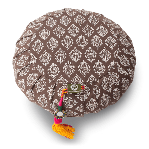 Meditation cushion round Indian pattern 15 cm hight 2 colours
