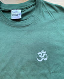 Unisex Standard Cotton Green Yoga T-shirt - Small Om on the chest