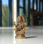 Mini Saraswati small brass statue 3 cm