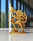 Statue en laiton d'Hanuman debout tenant une montagne, 7.5 cm