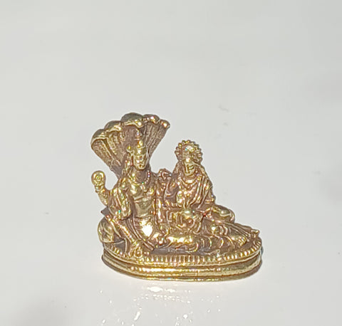 Mini Vishnu & Lakshmi  Narayana small brass statue 3cm