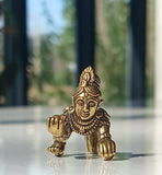 Mini Baby Krishna Laddu Gopal small brass statue 3cm