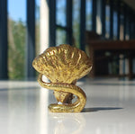 Mini Krishna on snake small brass statue 3 cm