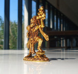 Statue en laiton d'Hanuman debout tenant une montagne, 7.5 cm