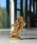 Mini Krishna on snake small brass statue 3 cm