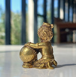 Mini Baby Krishna holding butter pot small brass statue 3cm