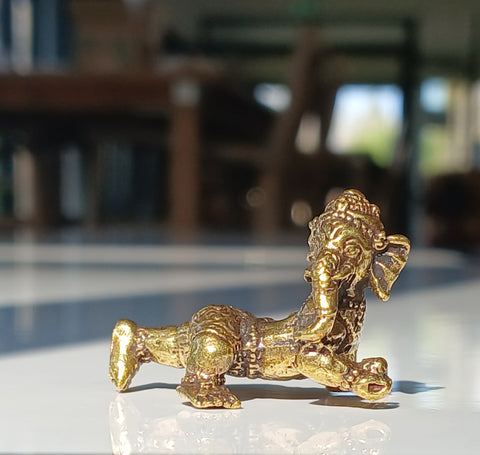 Mini Baby Ganesha small brass statue 2cm