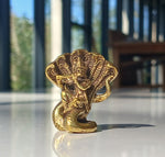 Mini Krishna on snake small brass statue 3 cm