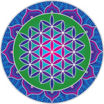 Autocollant Mandala Sunseal - Fleur Sacrée de la Vie (14cm)