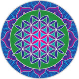 Sunseal Mandala Sticker - Sacred Flower of Life (14cm)