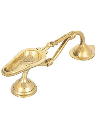 Large Brass Arati Diya Lamp 18cm