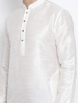 Men's Silk Blend White Kurta