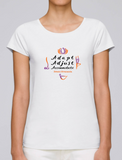 T-shirt de yoga blanc 100% coton biologique pour femmes (Adapt Adjust Accommodate)