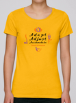 T-shirt de yoga jaune 100 % coton biologique pour femmes (Adapt Adjust Accommodate)
