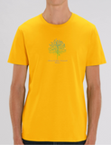 100% Organic Cotton Yellow Men's Unisex Yoga T-shirt (Ashram Tree)