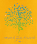 T-shirt de yoga unisexe 100% coton biologique pour homme jaune (Ashram Tree)