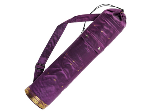 Yoga mat bag Saree style (Plum)