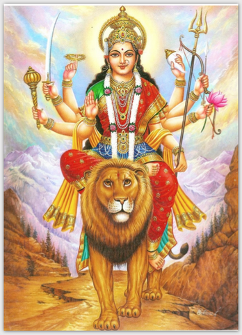 Durga Light Background Extra Thick Postcard