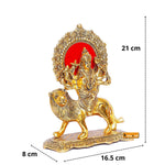 Durga Golden Metal statue - 21cm