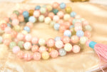 Multicolor Aquamarine Mala (8mm beads)