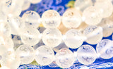 Himalaya Clear Quartz Crystal mala with OM (8mm beads)
