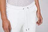 Organic Cotton White Woman Yoga Trousers Pants with Ashram Tree