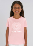 T-shirt Yoga Enfant Rose Coton Bio (Om Namah Sivaya)