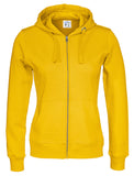 Organic Women's Yoga Zip Hoodie Jacket - Yellow with Ashram Tree