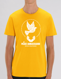 T-shirt de yoga unisexe jaune 100 % coton biologique pour hommes (Paix)
