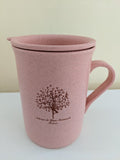 Eco Tea Cup mug made from wheat grass (Ashram logo)