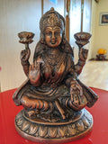 Statue Lakshmi assise en laiton - Extra Large 21cm