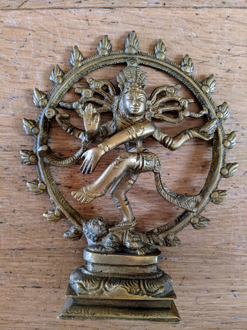 Siva Nataraj dancing brass statue - 15cm