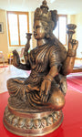 ***NOUVEAU*** Statue de la Déesse Lakshmi en laiton doré - Extra Large 31cm