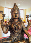 ***NOUVEAU*** Statue de la Déesse Lakshmi en laiton doré - Extra Large 31cm