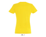 Women's Standard Cotton Slim Fit Yoga T-shirt with Ashram Tree - Yellow