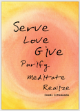 Carte postale extra épaisse Serve Love Give (Grande)