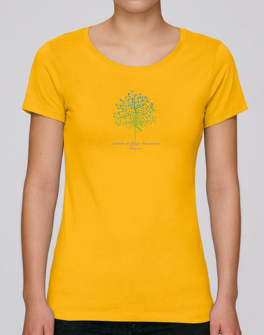 100% Organic Cotton Yellow Women's Yoga T-shirt (Ashram Tree)