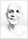 Carte postale très épaisse noire et blanche de Swami Sivananda